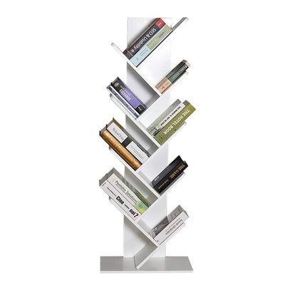 Rustic Standing Tree Bookshelf Wood Display Rack For Home Office Decoration Storage Organizer Shelf Bookcase