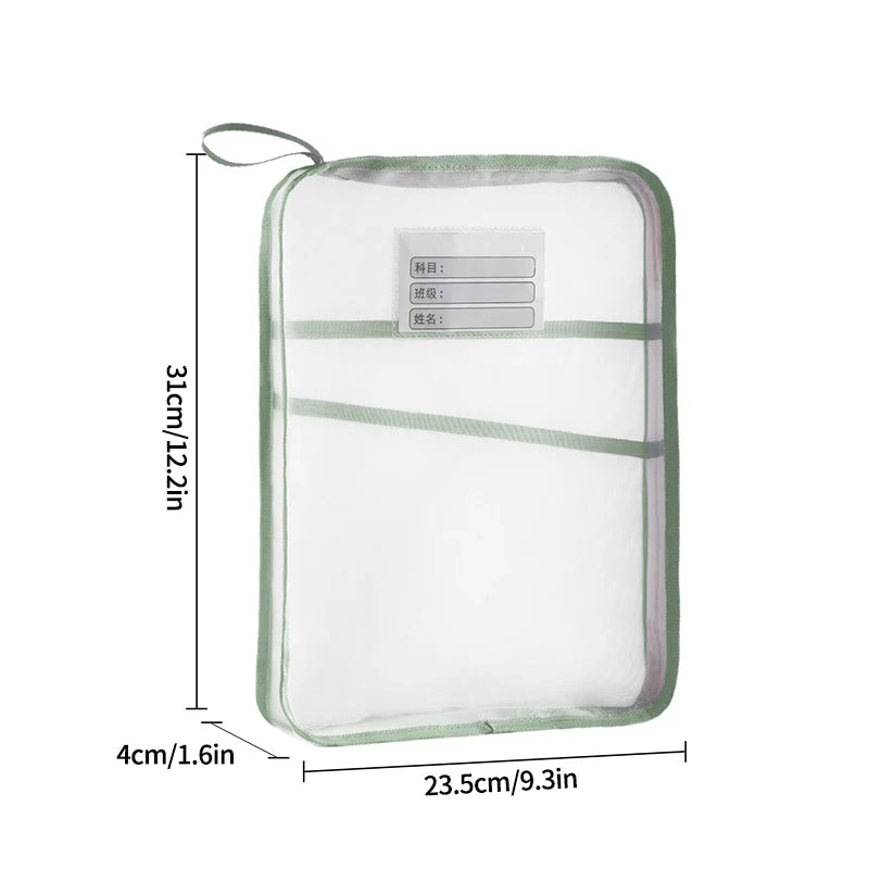3 Layers Stationery Storage Bag Stationery Mesh Zipper Bag File Folders Large Capacity Storage Bags School Office Organizer 파우치