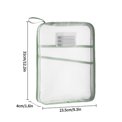 3 Layers Stationery Storage Bag Stationery Mesh Zipper Bag File Folders Large Capacity Storage Bags School Office Organizer 파우치