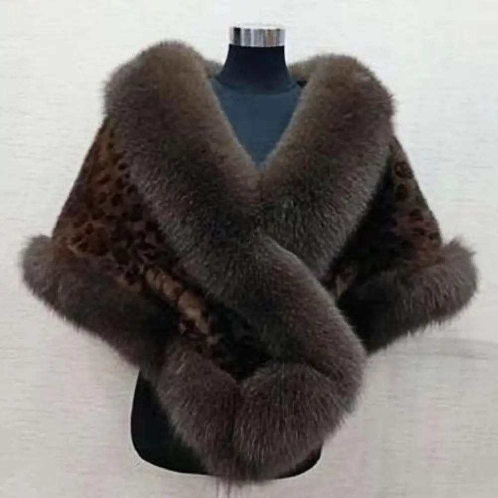 Luxury Fur Women Poncho Fluffy Shawl Fur Evening Dress Shawl Wedding Banquet Shawl Dress Shawl Plush Cape Coat Women Jackets