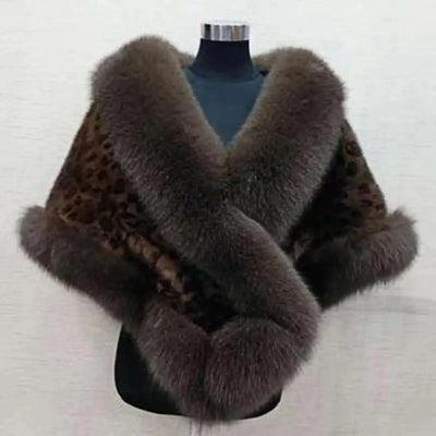 Luxury Fur Women Poncho Fluffy Shawl Fur Evening Dress Shawl Wedding Banquet Shawl Dress Shawl Plush Cape Coat Women Jackets