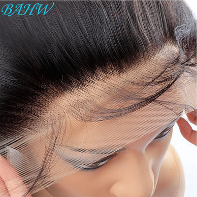 12A Peruvian Straight 13x6 Lace Front Human Hair Wig Natural Color 32 Inch 4x4 HD Transparent Lace Closure Wig For Black Women
