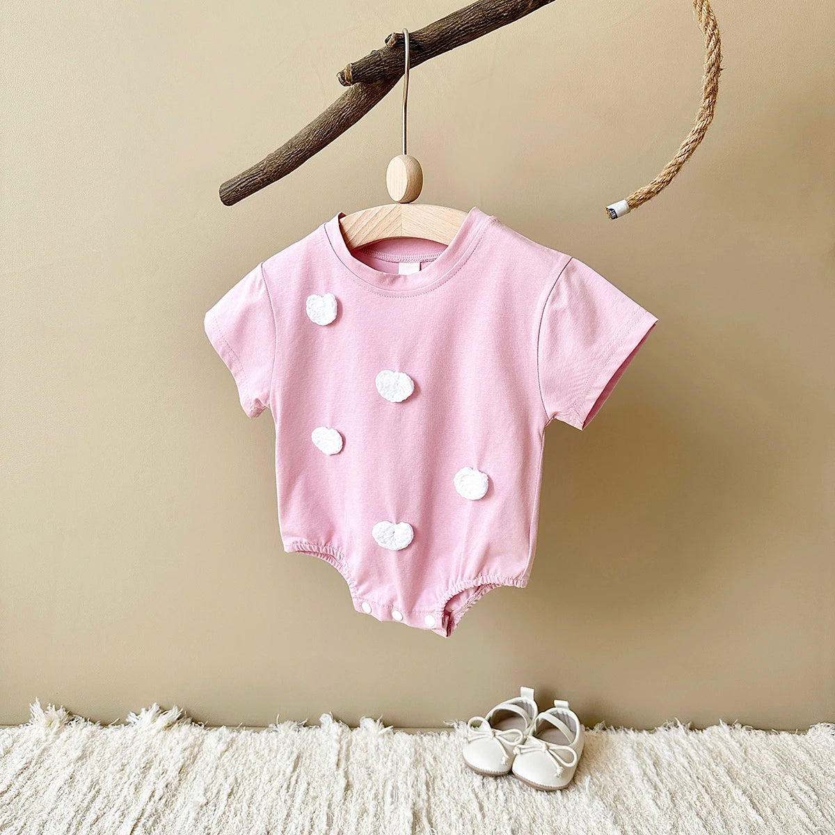 New Summer Infant Short Sleeve Romper Baby Triangle Bodysuit Clothes Baby Girl Jumpsuit Love Cloud Pattern Cartoon Boy 0-18M