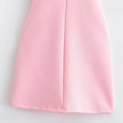 TRAF 2025 Womens Dresses Pink Slip Mini Dress Woman Summer Backless Short Dresses for Women Hollow Out Casual Women's Dresses