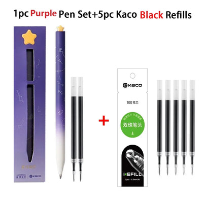 KACO Kawaii Rotate Gel Pens Stationery Caneta 문구용품 0.5MM Black Ink канцелярия Fluent Writing High Capacity for School Office ﻿