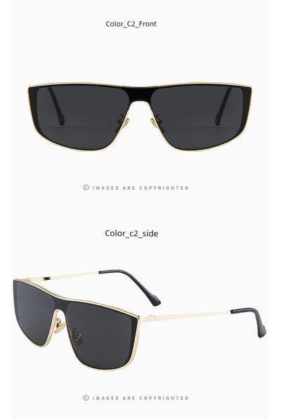 2024 New Autumn New One-Piece Windproof Goggles Y2g Cat Eye Retro Concave Shape Sunglasses Women's Fashionable
