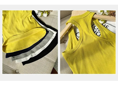 Summer Korean Style Woman Clothing Sleeveless T Shirt For Women Y2K Tshirts O Neck Casual Slim Tops Basic Solid Tees  Mujer 2025