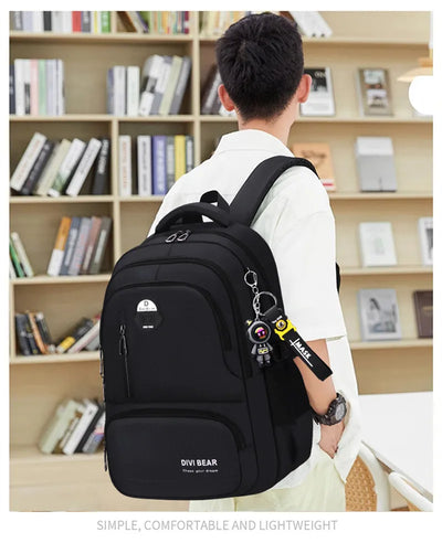 2025 Large capacity men's backpack with astronaut pendant 2 sizes of student school backpacks Student nylon school bags mochilas