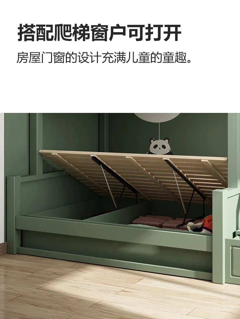 Double Storage Space Children Beds Loft Foldable Bunk Slide Children Beds Design Mueble Infantil Bedroom Furniture