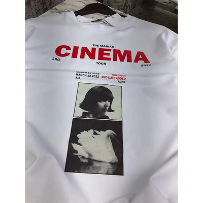 Y2K Women's Tshirt Top Cotton Portrait Letter Printed T-shirt Round Neck Short Sleeve Summer Luxury Brand Fashion Street Tees
