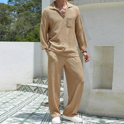 2024 Spring Summer Casual Cotton Shirts And Pants Suits Men Vintage Half Sleeve Irregular Cardigan Two Piece Sets Mens Outfits