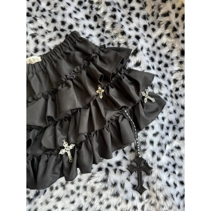 Gothic Y2k Elastic Waist Harajuku Y2k Short Skirt