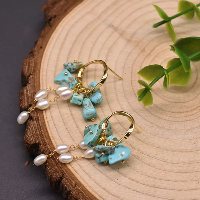 925 Sterling Silver Colorful Tassel Fresh Water Pearl Hoop Earrings Original Design Handmade Womans Luxe Jewelry GE0904