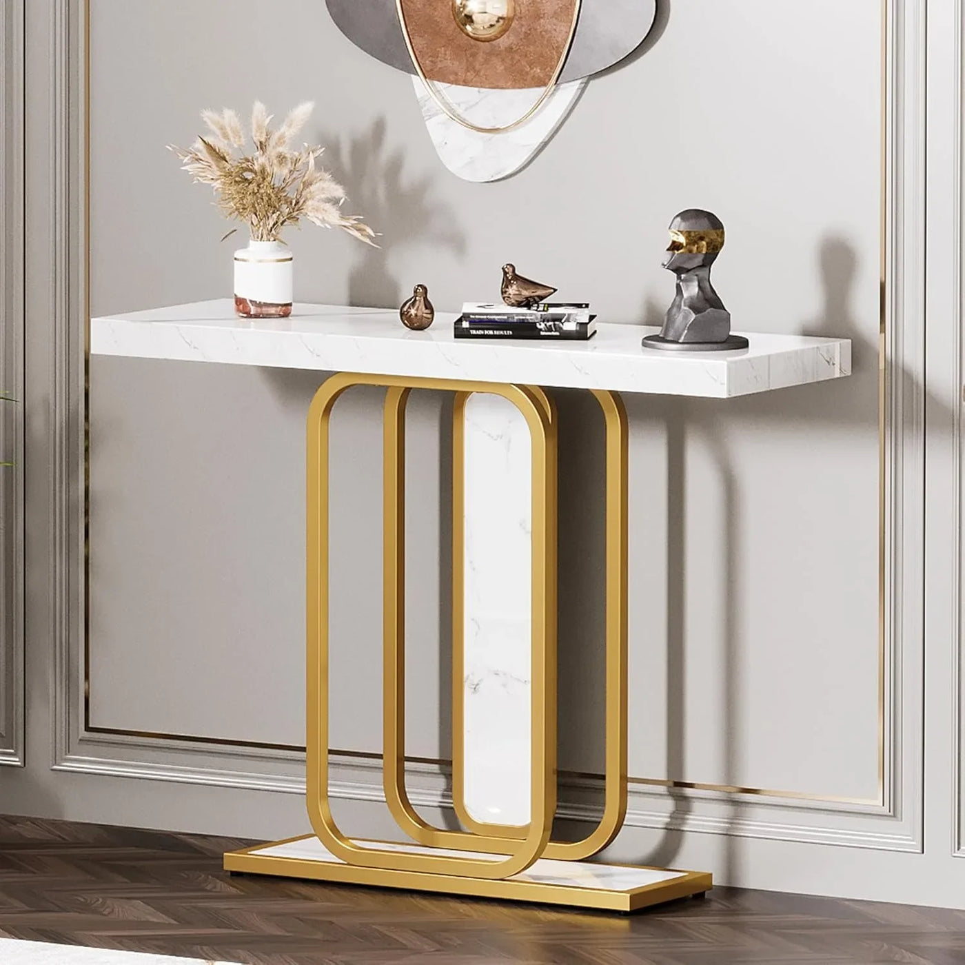 Modern Console Table, Entrance Table, Foyer Table for Entrance, Living Room, Hallway(without light strip)