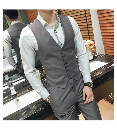 M-5XL Plus Size Men's Slim Fit Mens Suit Vest Casual Suit Vest Man Formal Businss Vests Male Waistcoat Gilet Homme XXXXXL