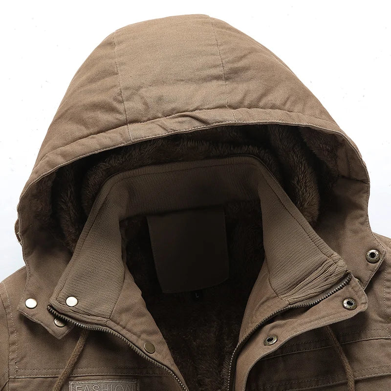 Men's Casual Cotton-padded Jacket Warm Waterproof Crisp High-quality Fabric Comfortable Skin Breathable Wear Resistant Coats