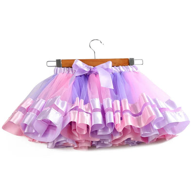 Baby Tutu Skirt Infant Girls Colorful Rainbow Tulle Skirt Princess Mini Dress Children Clothing Pettiskirt Toddler Cloth