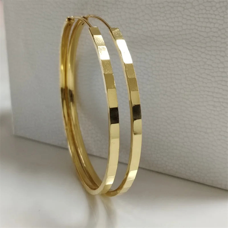 Somilia - 100% 925 Sterling Silver Women's Big Hoop Earrings New Collection Jewelry Fashion Women 18K Gold Plated серьги кольца