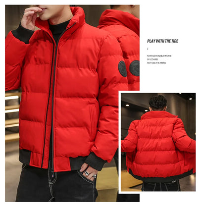 Autumn and winter standing collar cotton jacket men's thick warm fashion jacket casual jacket warm cotton jacket winter clothing