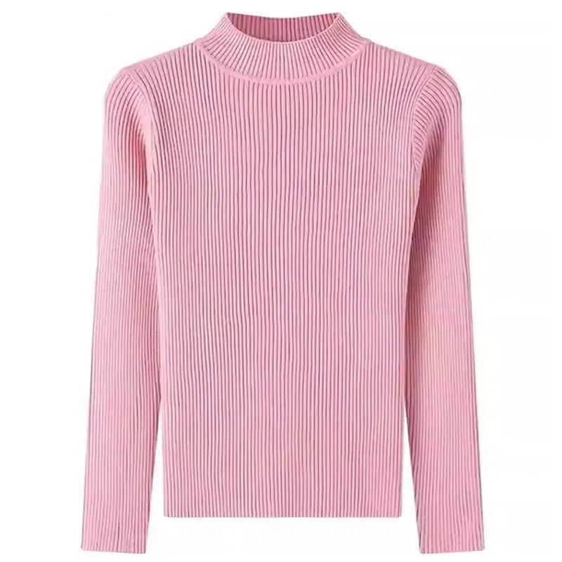Fashion Women Long Sleeve Knitted Sweater Female Y2K Pullover Tops Spring Autumn Blouses For Women Slim Basic Shirt Jumper