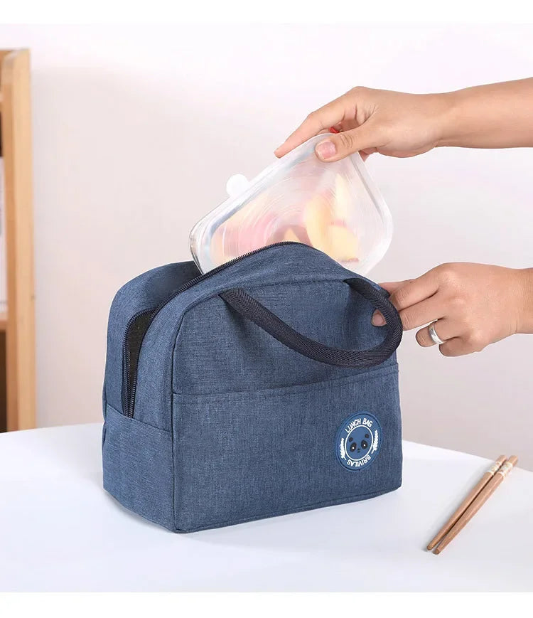 Functional Pattern Cooler Lunch Box Portable Insulated Canvas Lunch Bag Thermal Food Picnic Lunch Bags For Women Kids