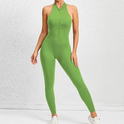 New Zip Up Rompers Scrunch Butt Yoga Sets Sleeveless pants Jumpsuit for Women Fitness Gym Clothing Workout Open Back Sports Suit