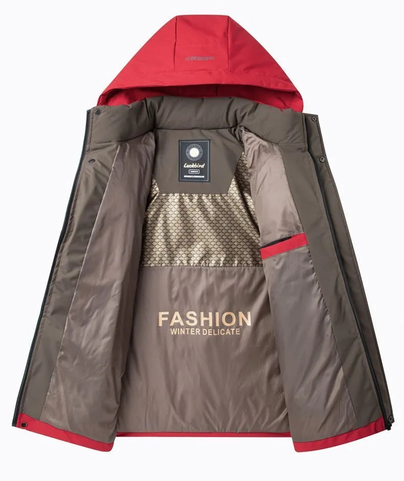 2024 Autumn and Winter New Fashion Trend Thick Warm Hooded Cotton-Padded Jacket Men's Casual Loose Comfortable Plus Size Coat