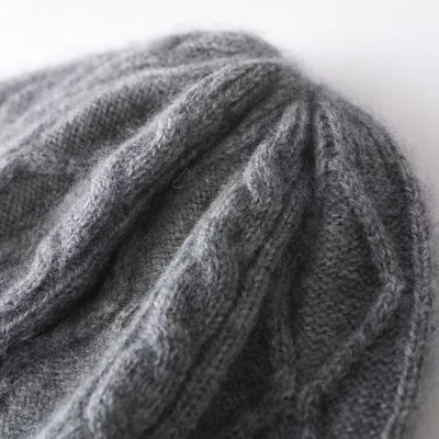 100%Pure Cashmere Women's Winter Hat 2023 Warm Wool Soft Beanie Bonnet y2k Rhombus Luxury Beanies For Lady Knitted Skullies Cap