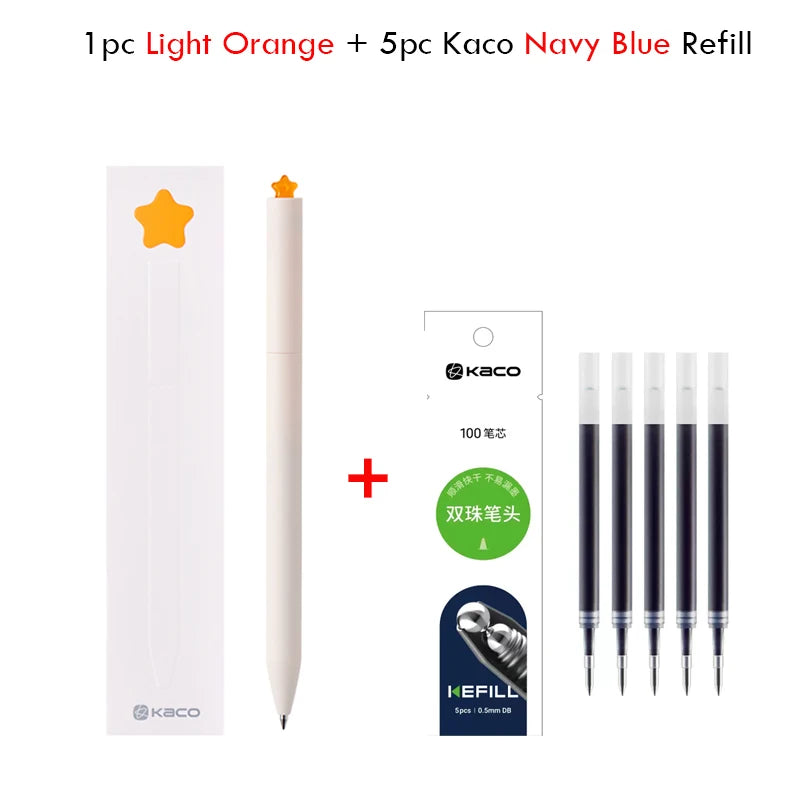 KACO Kawaii Rotate Gel Pens Stationery Caneta 문구용품 0.5MM Black Ink канцелярия Fluent Writing High Capacity for School Office ﻿