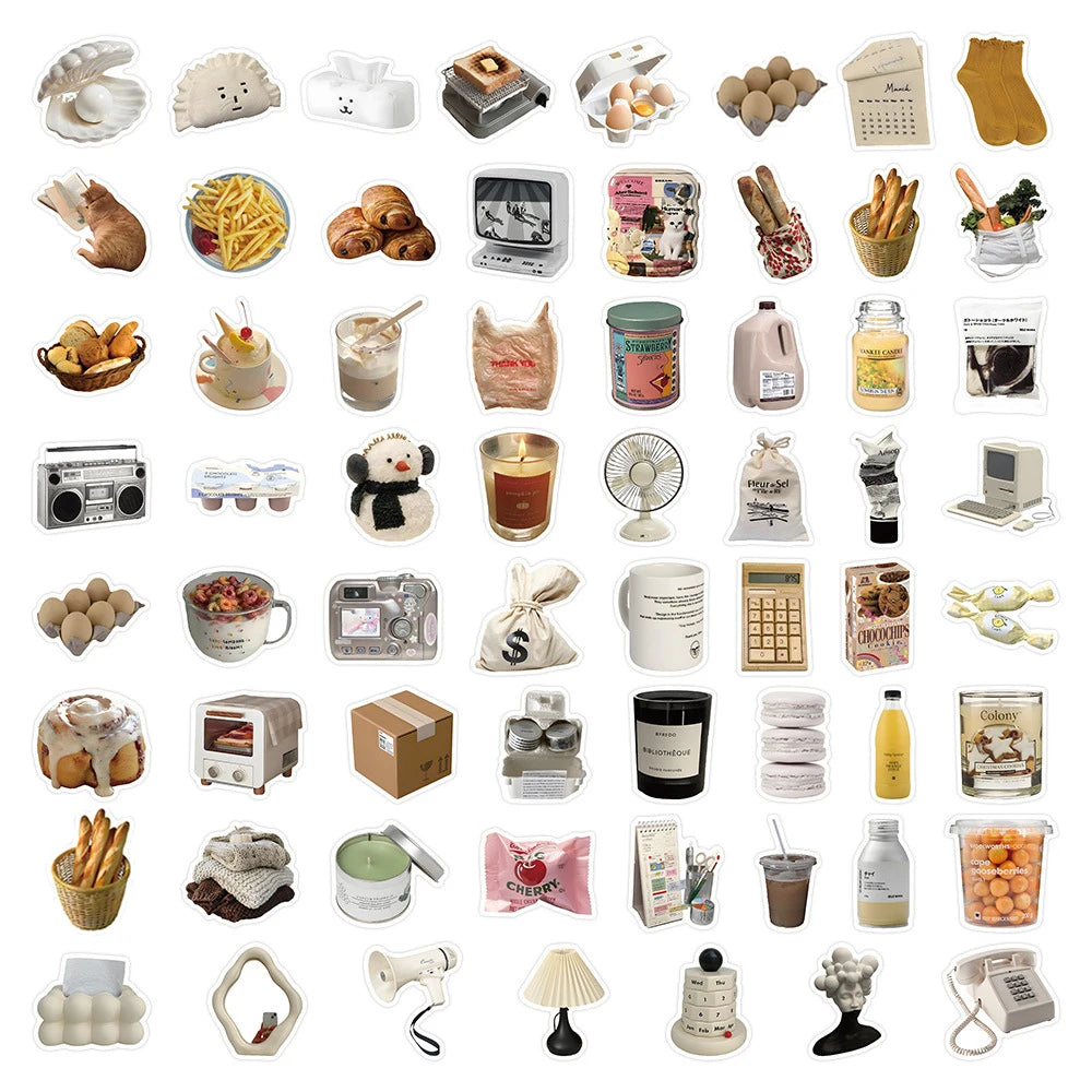 10/30/60pcs Cute Ins Cartoon Aesthetic Stickers Decals DIY Laptop Notebook Phone Suitcase Diary Decoration Scrapbooking Sticker