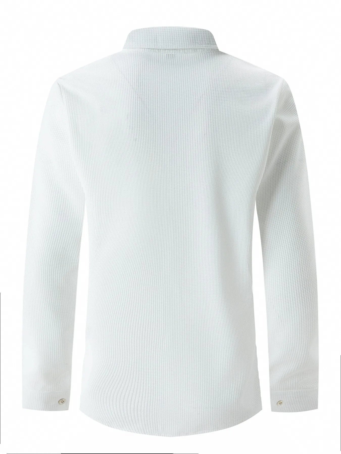 2025 Spring and autumn new men's daily casual waffle cardigan long-sleeved shirt two pants suit
