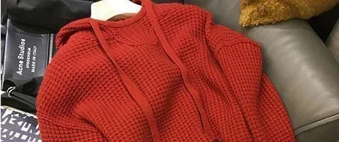 Knit Sweater Male Pullovers Plain Solid Color Men's Clothing Hoodies Coat Jacket Red Fashion 2024 High Quality Replica Elegant A