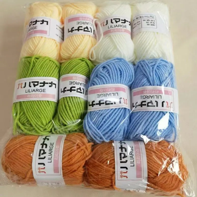 Soft Milk Cotton Knitting Yarn Set Multi Color Handmade Knitting Cotton Yarn For DIY Crochet Scarf Sweater Hat Doll Craft