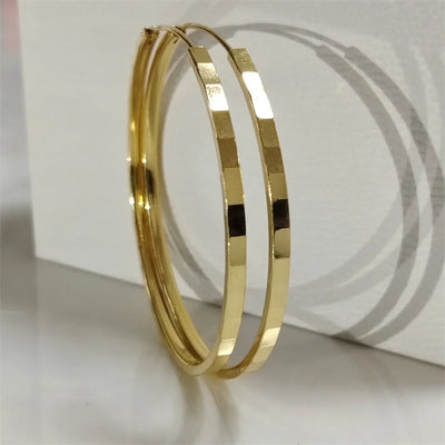 Somilia - 100% 925 Sterling Silver Women's Big Hoop Earrings New Collection Jewelry Fashion Women 18K Gold Plated серьги кольца