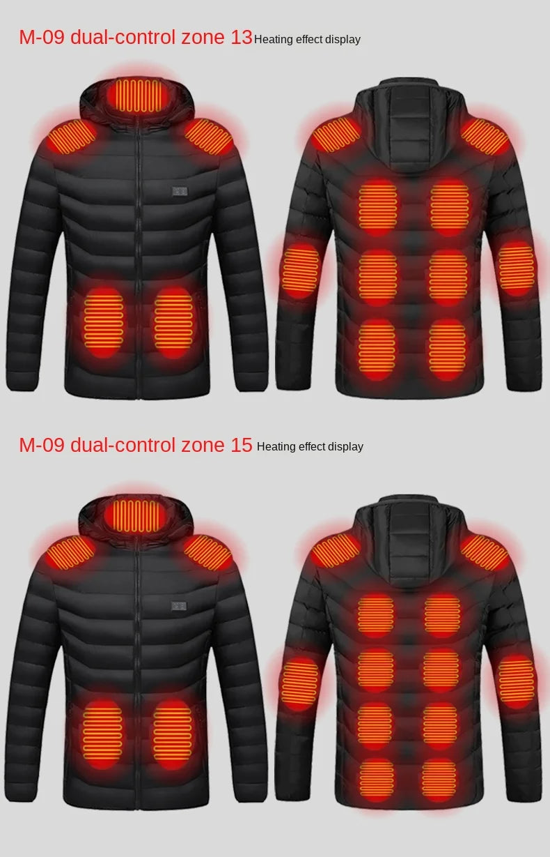 21 Areas Electric Winter Heated Jacket Men's Women's Motorcycle Jacket USB Heating Jacket Heated Vest Moto Thermal Coat Clothing