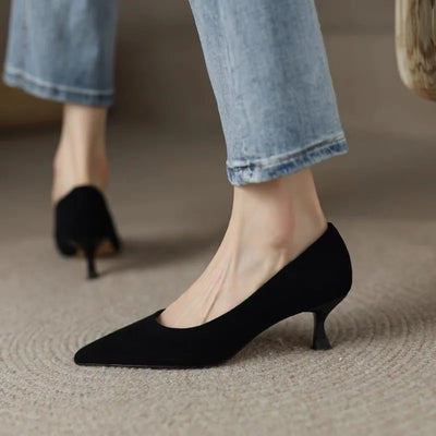 Female Shoes on Sale 2023 Spring Slingbacks Women's Pumps Concise Pointed Toe Thin Heels Ladies Office & Career Mid Heel Shoes