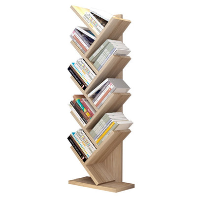 Rustic Standing Tree Bookshelf Wood Display Rack For Home Office Decoration Storage Organizer Shelf Bookcase