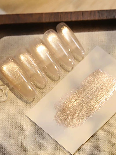 1-24pcs ZH Spring Summer Nails Red Champagne Gold Cat's Eye Gel Nail Polish Nail Art Versatile Popular Whitening Nail Supplies
