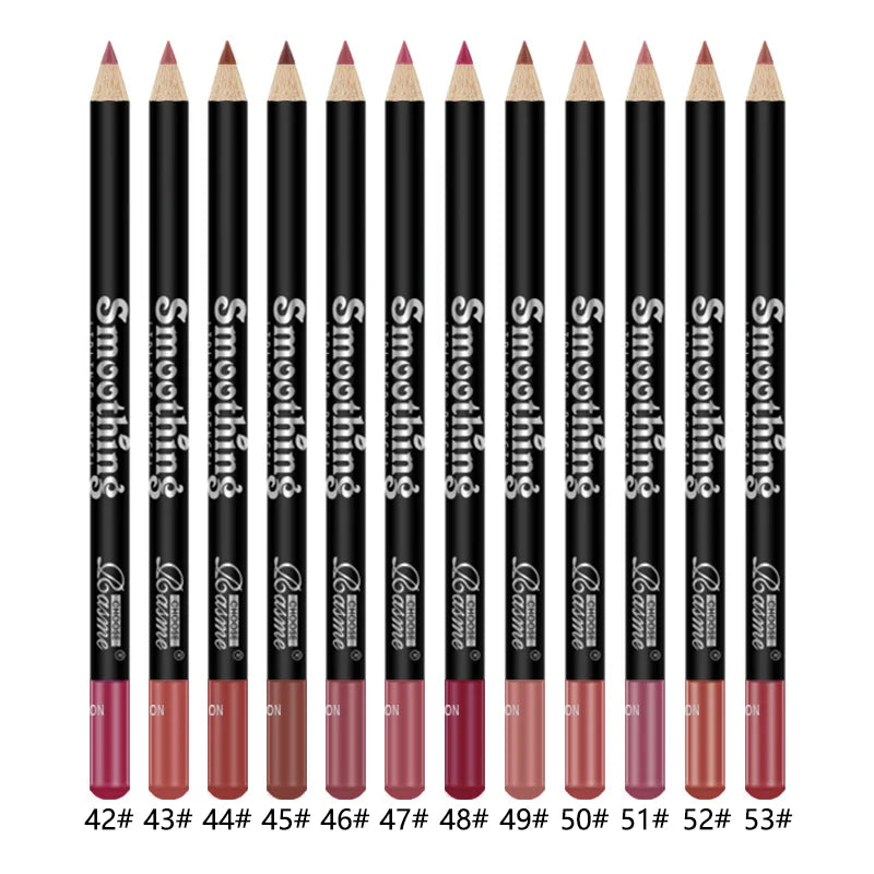 12 Color Lip Professional Wood Lip liner  Lady Charming Lip Liner Soft Pencil Makeup Women Long Lasting Cosmetic Tool