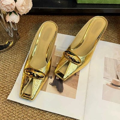 2025 Silver Slope Heel Peep Top Sandals Fashion Open Toe Slippers Banquet Party Woman Shoes 35-42 Urban Beauty