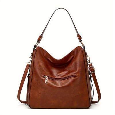 2PC Set Purses Tote Bag For Women, Handbags PU Leather Large Shoulder Bag,  Cow Pattern Work Bags With Multi-Pockets