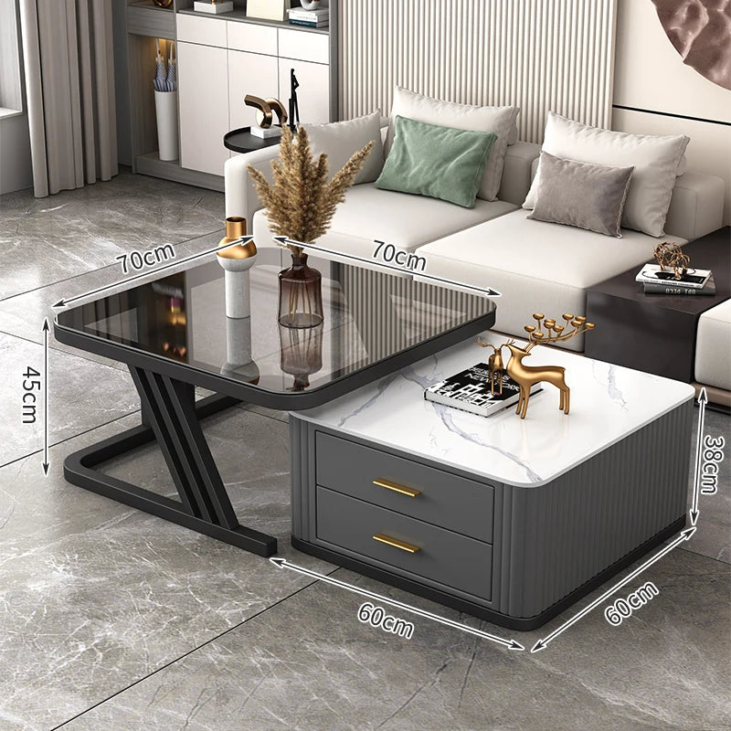 Nordic Aesthetic Coffee Table Living Room Light Luxury Designer Clear Unique Side Table Modern Simple Mesas Bajas Furniture
