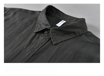 2025 Summer New Breathable Thin 100% Linen Short Sleeve Shirt for Men Casual Turn-down Collar Classic Shirt DC927