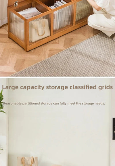 Multi-functional Bay Window Storage Cabinet Bedroom Balcony Low Cabinet Flip Long Tatami Storage Furniture Versatile Organizer