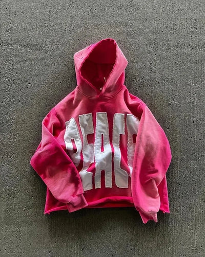 Harajuku Gothic Zipper Hoodie Y2k Letter Embroidered Spliced Sweater High Street Punk Clothing Loose Vintage Y2k Top Sweatshirt