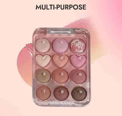 Calculator Love Eyeshadow Palette 12 Colors Matte Pearlescent Glitter Non-Flying Powder Earth Color Eyeshadow