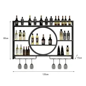 Wall Mount Wine Rack Bottle Wine Bar Cabinet Holder Adapt Single Miniature Black Cup Glass Storage Wine Cabinet Decor Szafeczki