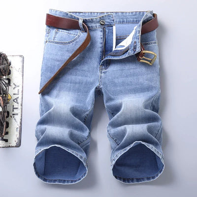 2024 New in SULEE Brand Summer  Men's Stretch Short Jeans Fashion Casual Slim Fit High Quality Elastic Denim Shorts Male Clothes