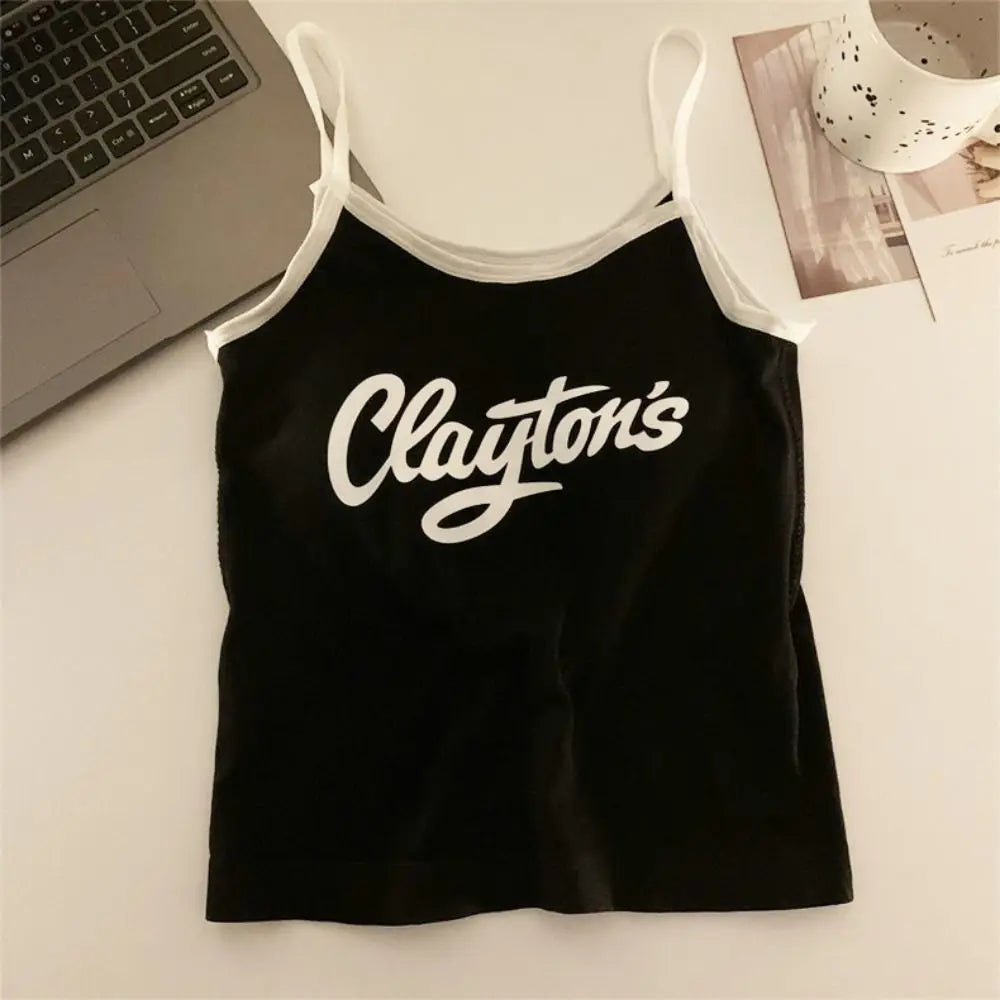 All-Match with Pads Letter Printed Tank Top