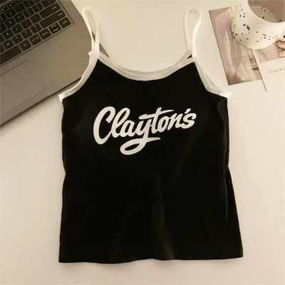All-Match with Pads Letter Printed Tank Top